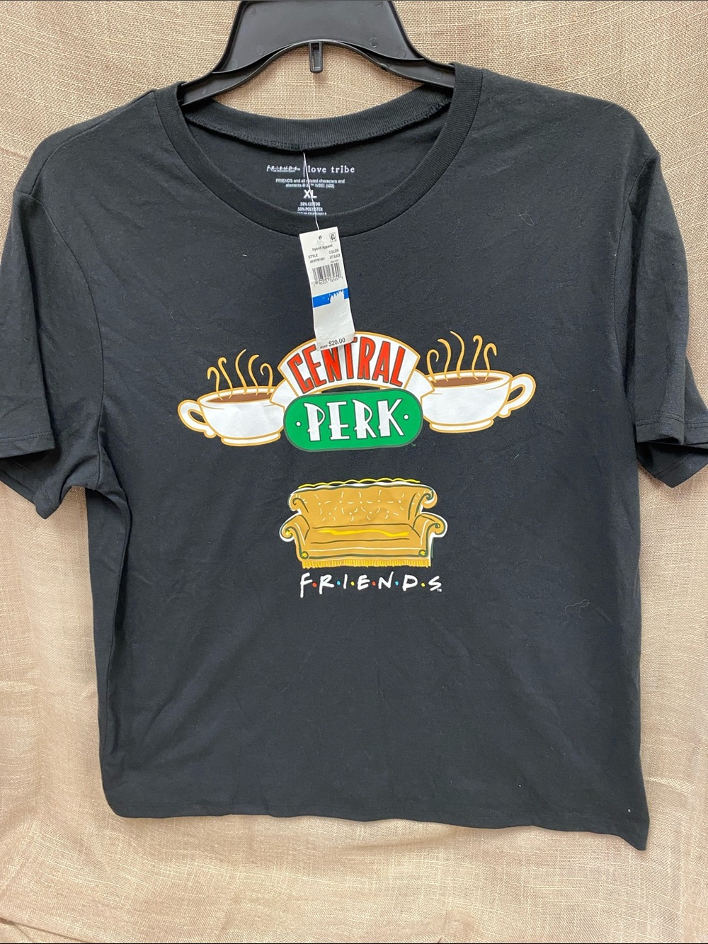 Hybrid Apparel Black Central Perk Graphic Tee